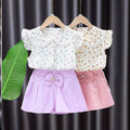 Girls' summer activewear set -  new collection: stylish two-piece short-sleeve outfit for kids, trendy baby clothes