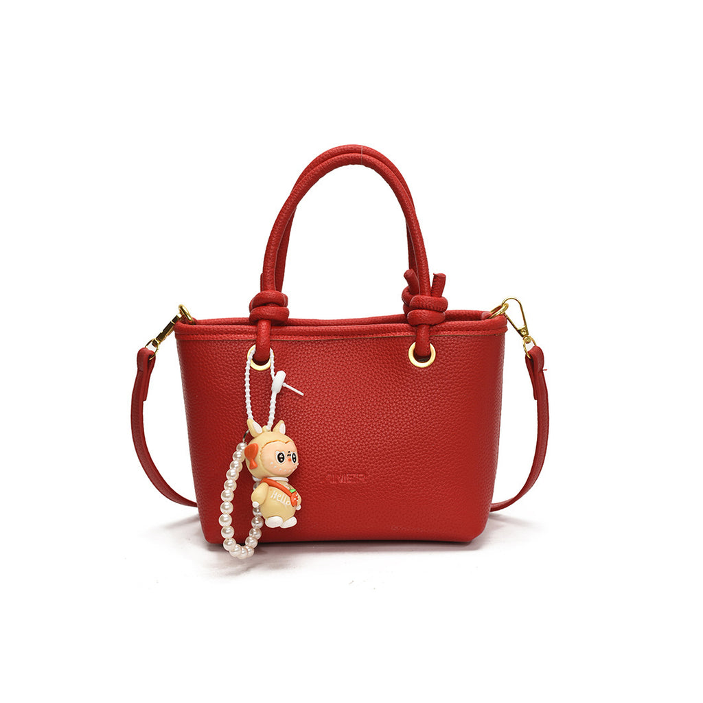 Foreign trade advanced sense hand carrying bucket bag 2025 summer simple and versatile shoulder bag trendy niche design messenger bag