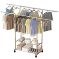 Clothes drying rack floor-standing thickened telescopic for home indoor and outdoor storage rack balcony single and double pole clothes hanger