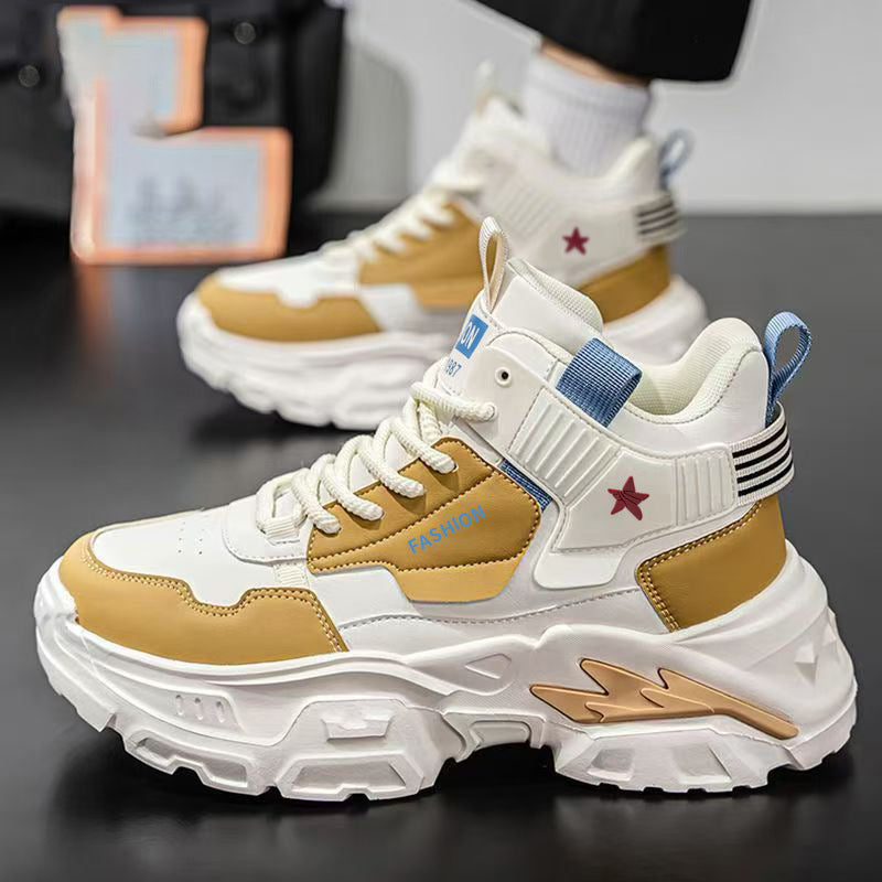 Men's youth sports shoes 2025 new winter collection: knob-lock running shoes, shock-absorbing casual shoes, breathable men's footwear