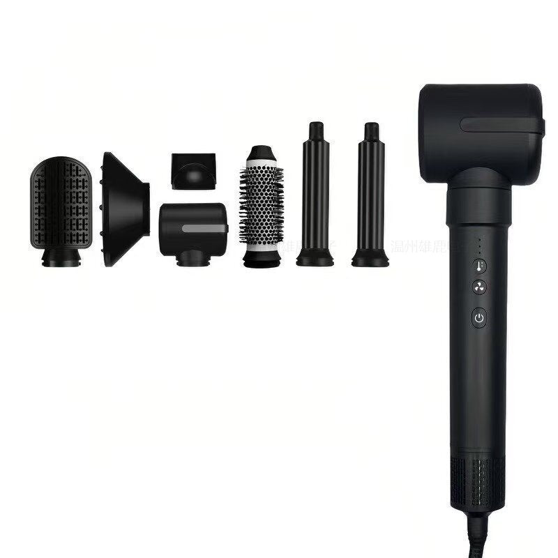 Cross-border automatic seven-in-one hot air comb automatic adsorption multi-functional curling iron brushless motor high-speed hair dryer