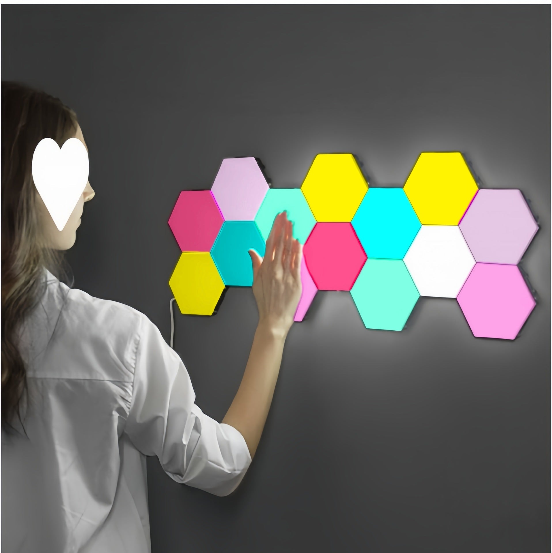 Touch quantum light colorful color-changing splicing Internet celebrity wall lamp decoration creative background honeycomb light advanced atmosphere light