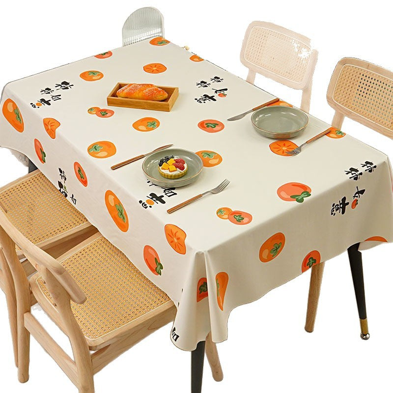 Waterproof and oil-proof pvc tablecloth, easy to clean, heat-resistant, soft glass dining table mat, light luxury high-end coffee table pad, tabletop cloth