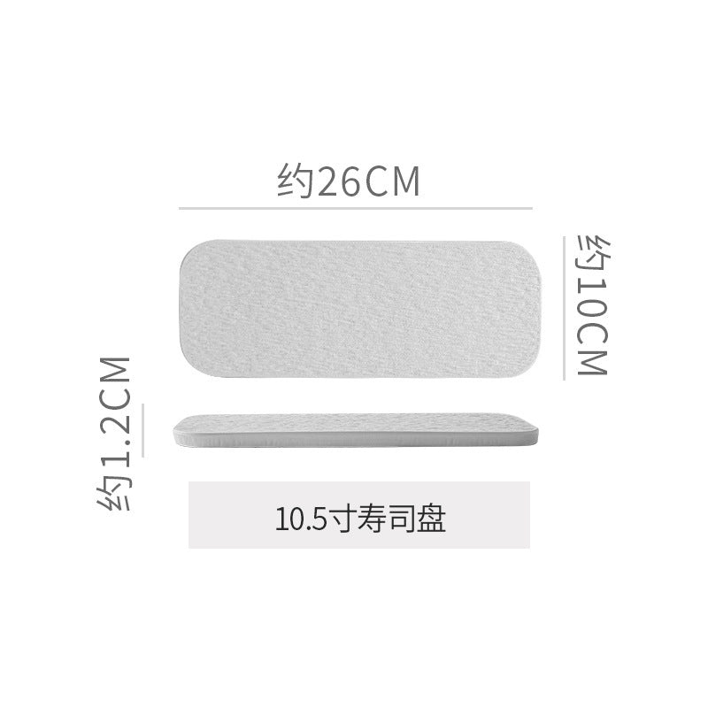 Embossed rock texture flat plate - creative & unique ceramic dinner plate for restaurants & hotels - high-style serving dish