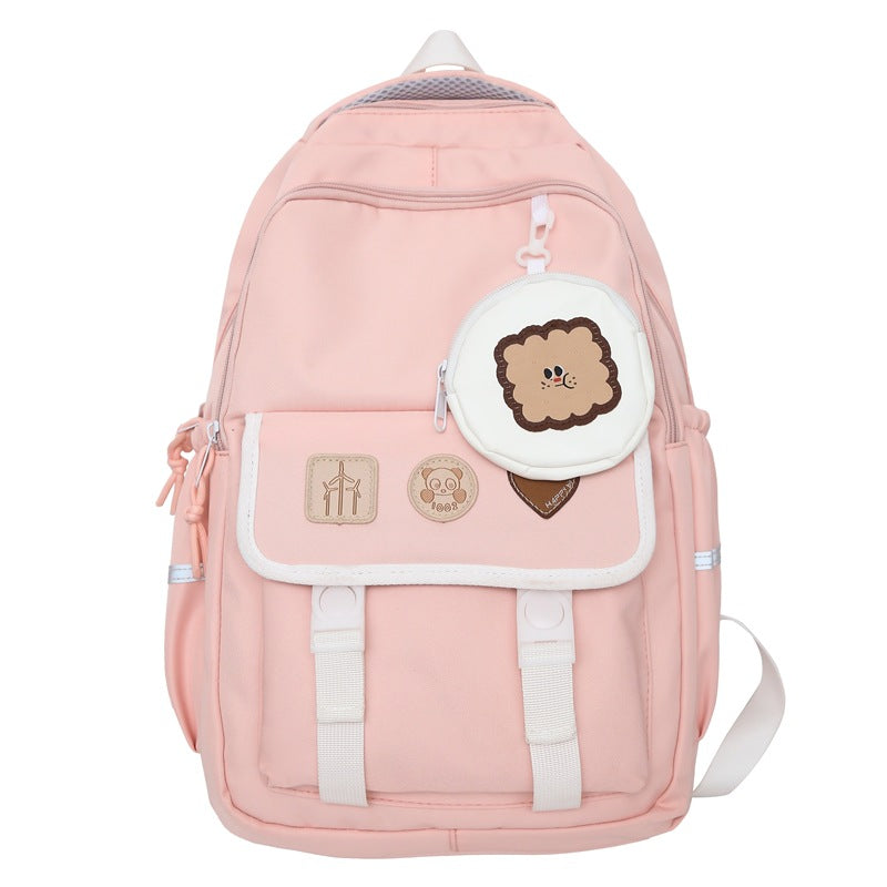 Backpack new simple and cute campus style student backpack high value lightweight large capacity backpack