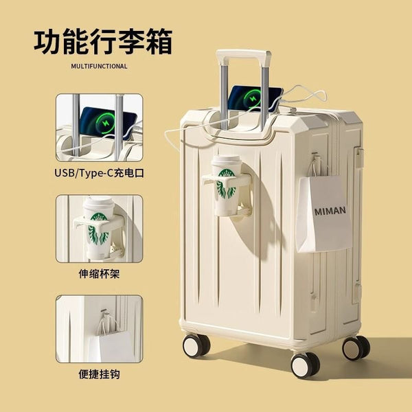 Suitcase women's 2025 new trolley case large capacity 20 inch travel boarding password leather case boys small