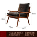 Solid wood sofa chair for home living room dining room leisure chair retro single armchair balcony lazy sofa hank chair