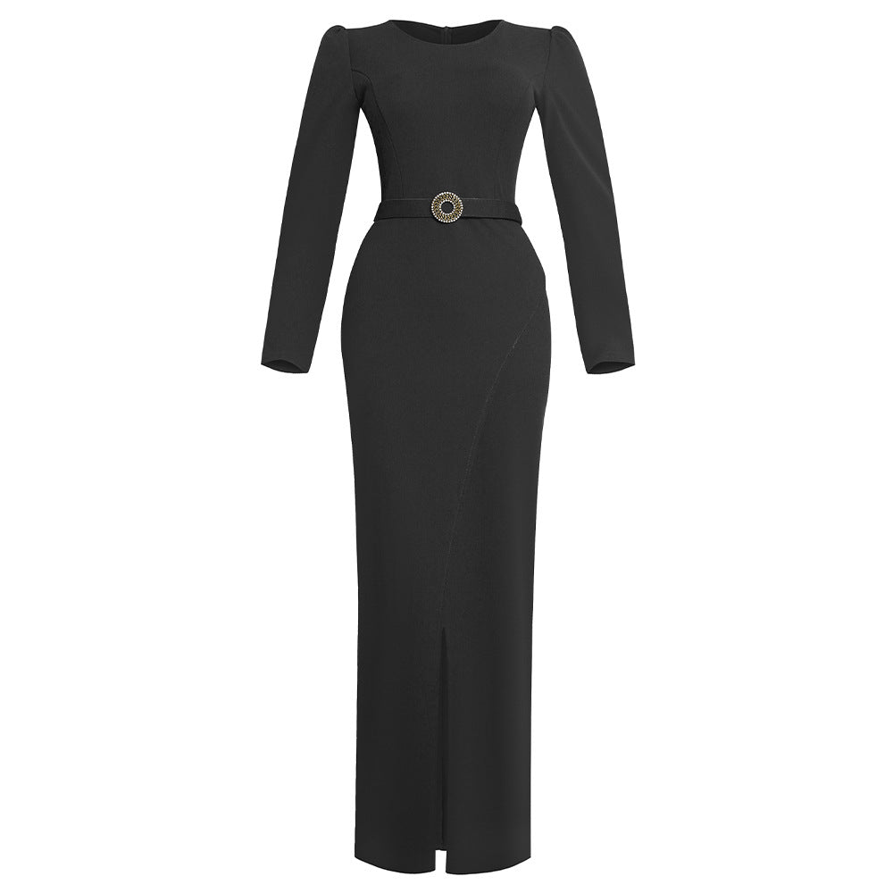 African women's clothing  new arrival cross-border export urban ol professional long-sleeved dress slit plus size high waist women's skirt