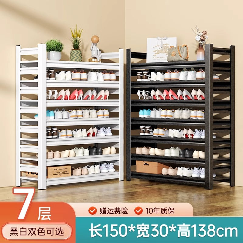 Steel shoe rack for home door floor-standing multi-layer storage rack iron art simple storage rack entrance door shoe cabinet