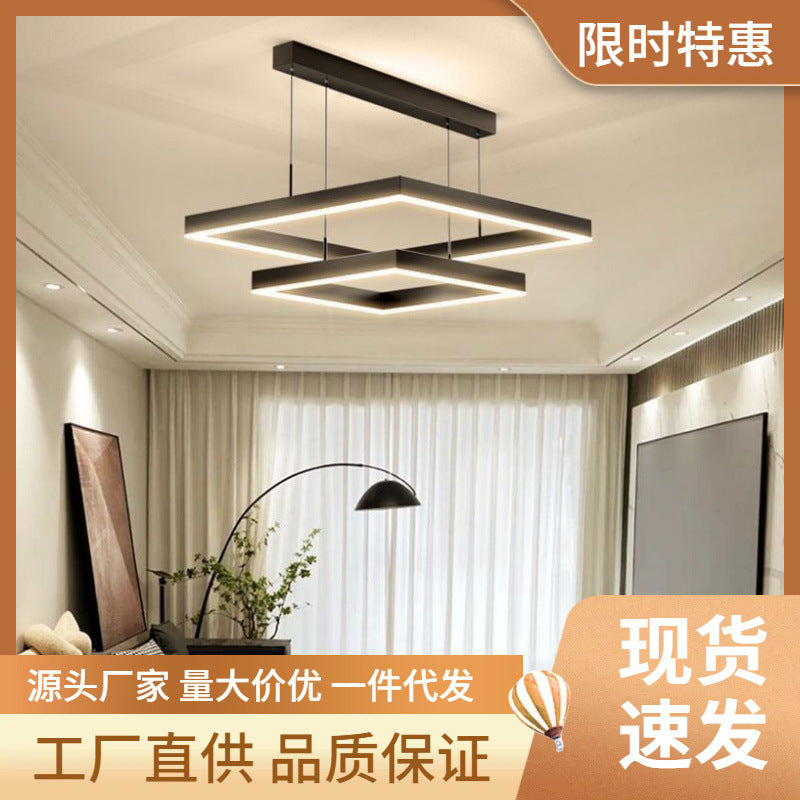 High-end hall, living room chandelier, modern simple light luxury restaurant, Nordic minimalist style, Zhongshan home improvement lighting fixtures