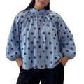 cross-border european and american women's clothing: new summer tops - fashionable, relaxed polka dot tie-back backless blouse