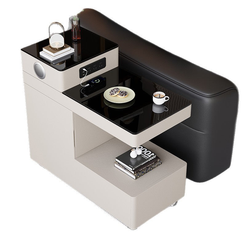 Movable coffee table small apartment multi-functional side cabinet water boiling tea bluetooth audio side sofa side table tea cabinet