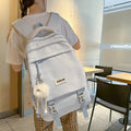 Simple solid color lightweight durable student backpack - available in small, medium, and large sizes - perfect for elementary, middle, high school, and university students