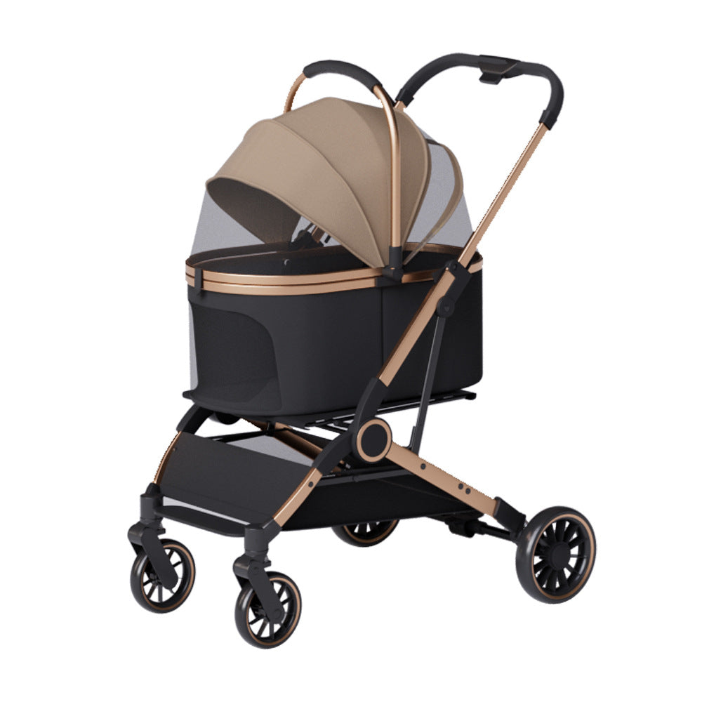 Pet stroller for cats and dogs - lightweight, foldable, and portable for teacup poodles, toy pomeranians, chihuahuas, yorkshire terriers, and bichons