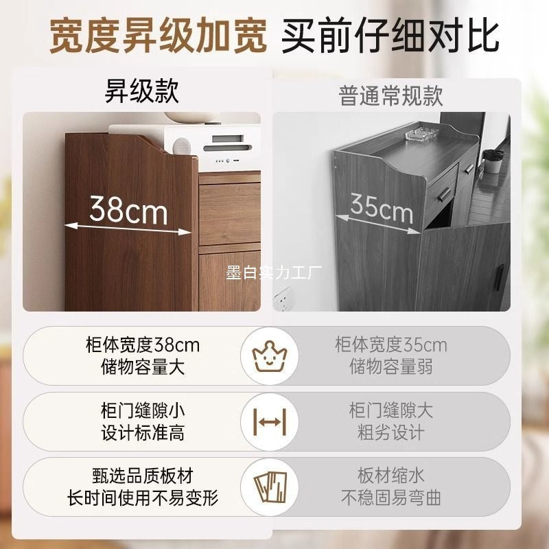 Solid wood tea cabinet, dining side cabinet integrated against the wall, new household kitchen cabinet, dining preparation cabinet, locker, storage cabinet