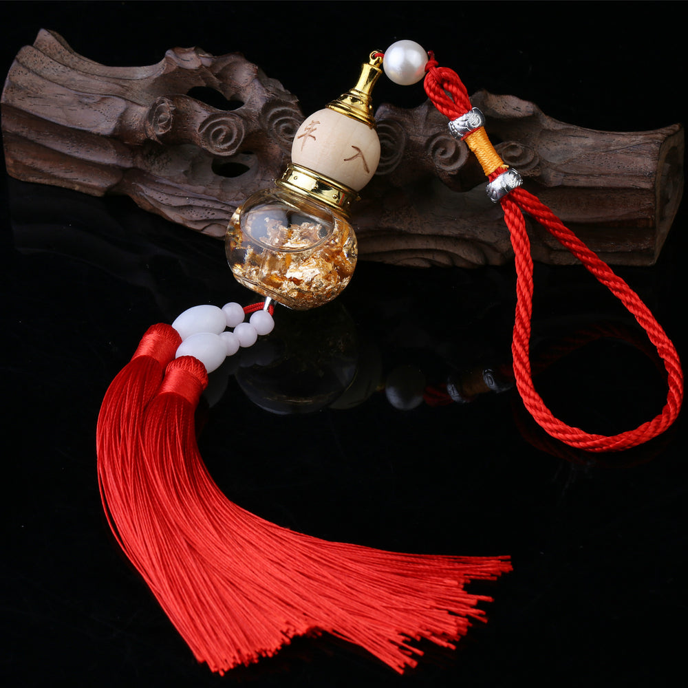 Car gourd pendant gold foil double whisker gourd car pendant car interior accessories car rearview mirror pendant manufacturer wholesale