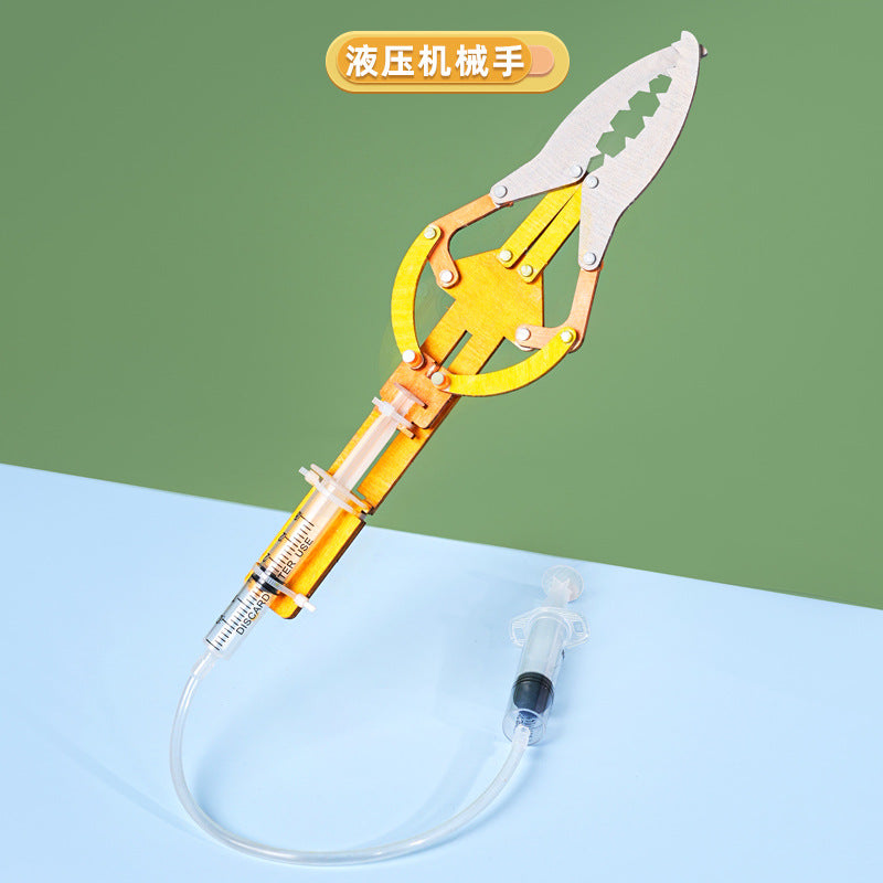 Hydraulic manipulator stem puzzle teaching aids children's creative science small experiment primary school students technology production material package