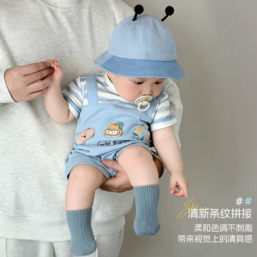 Summer newborn baby clothes, baby romper, cartoon short-sleeve, cartoon summer outfit, lightweight crawling suit, outdoor wear