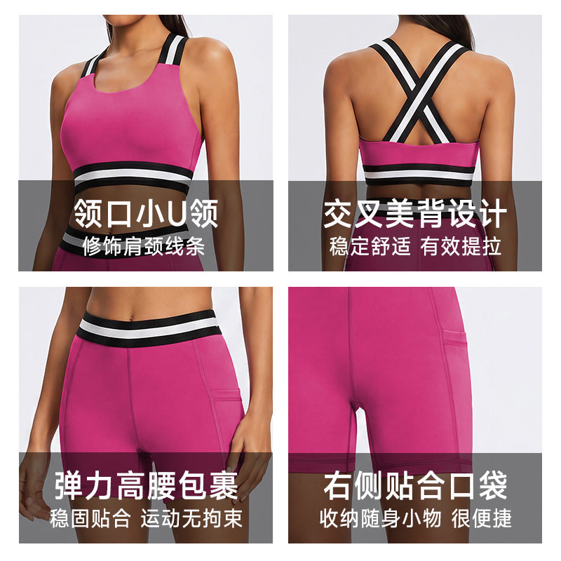 breathable yoga outfit women's set, tight-fitting pilates training suit, high-waisted fitness apparel, versatile activewear set