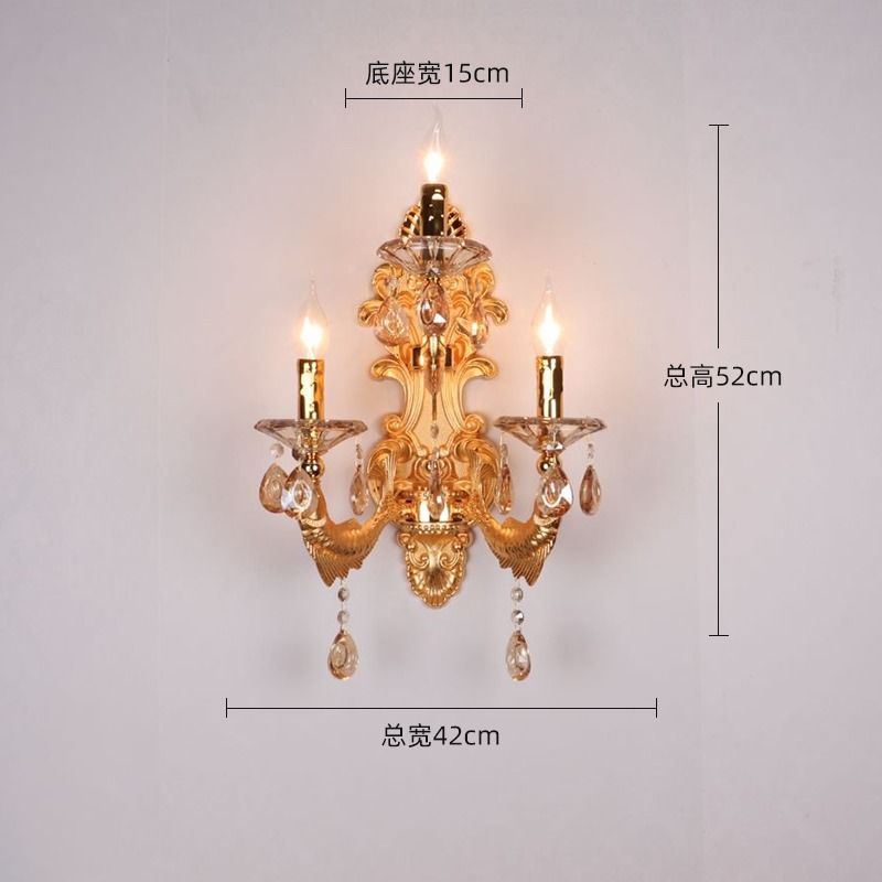 Three-head european style wall sconce - bedroom bedside lamp, wall-mounted living room background lighting, led corridor new arrival aisle fixture