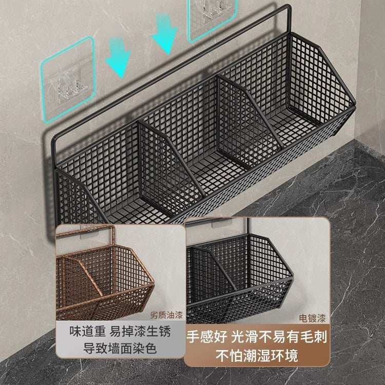 No punching onion ginger garlic storage box kitchen multi-functional shelf hanging vegetable basket seasoning wall hanging artifact