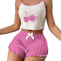 Hot-selling cross-border e-commerce  style european and american embroidered pajamas, brushed camisole and shorts loungewear set