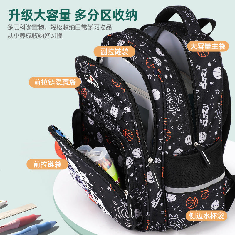 New arrival cartoon 3d elastic fabric large capacity primary school student schoolbag stereo burden reduction spine protection lightweight backpack