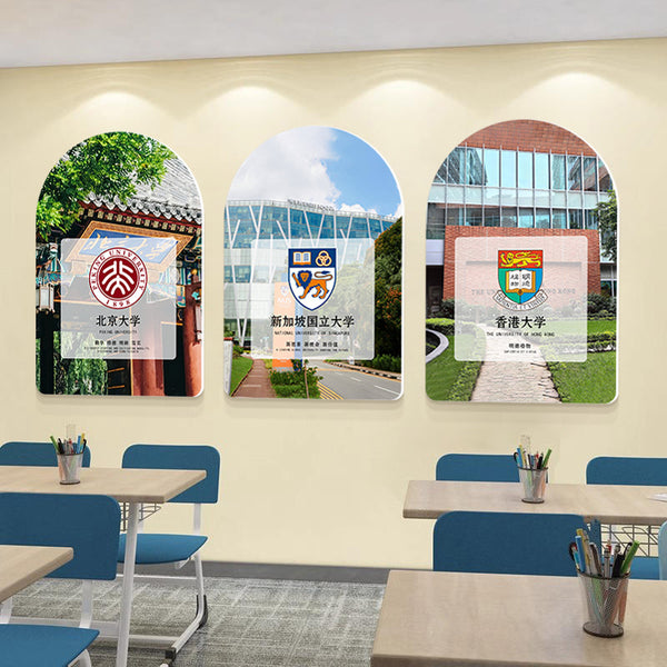 World famous school LOGO decorative mural famous brand university emblem inspirational photo wall training institution arranges hanging paintings