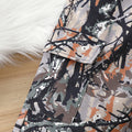 girls' two-piece hoodie set: black hooded sweatshirt & camo cargo pants - stylish & sporty autumn outfit for kids