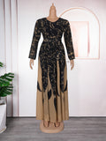 fashiondress african women's plus size  long sleeveseleganceprinting chiffon long skirt