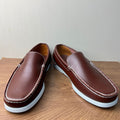 Men's loafers casual leather slip-on shoes - simple style, business commute, plus size available - real product photos