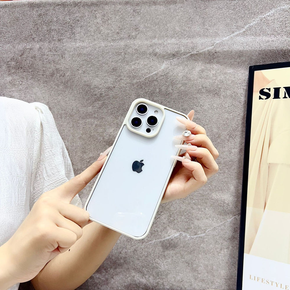New arrival is suitable for apple 16promax acrylic two-in-one mobile phone case transparent apple 15 simple protective cover 14