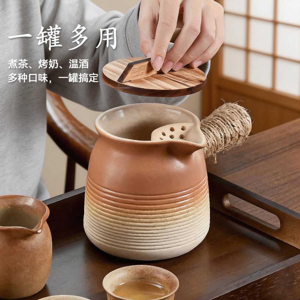 Stove tea making, roasted milk pot, pot, indoor dry-fired teapot suitfor home tea maker, pottery pot, side handle teapot