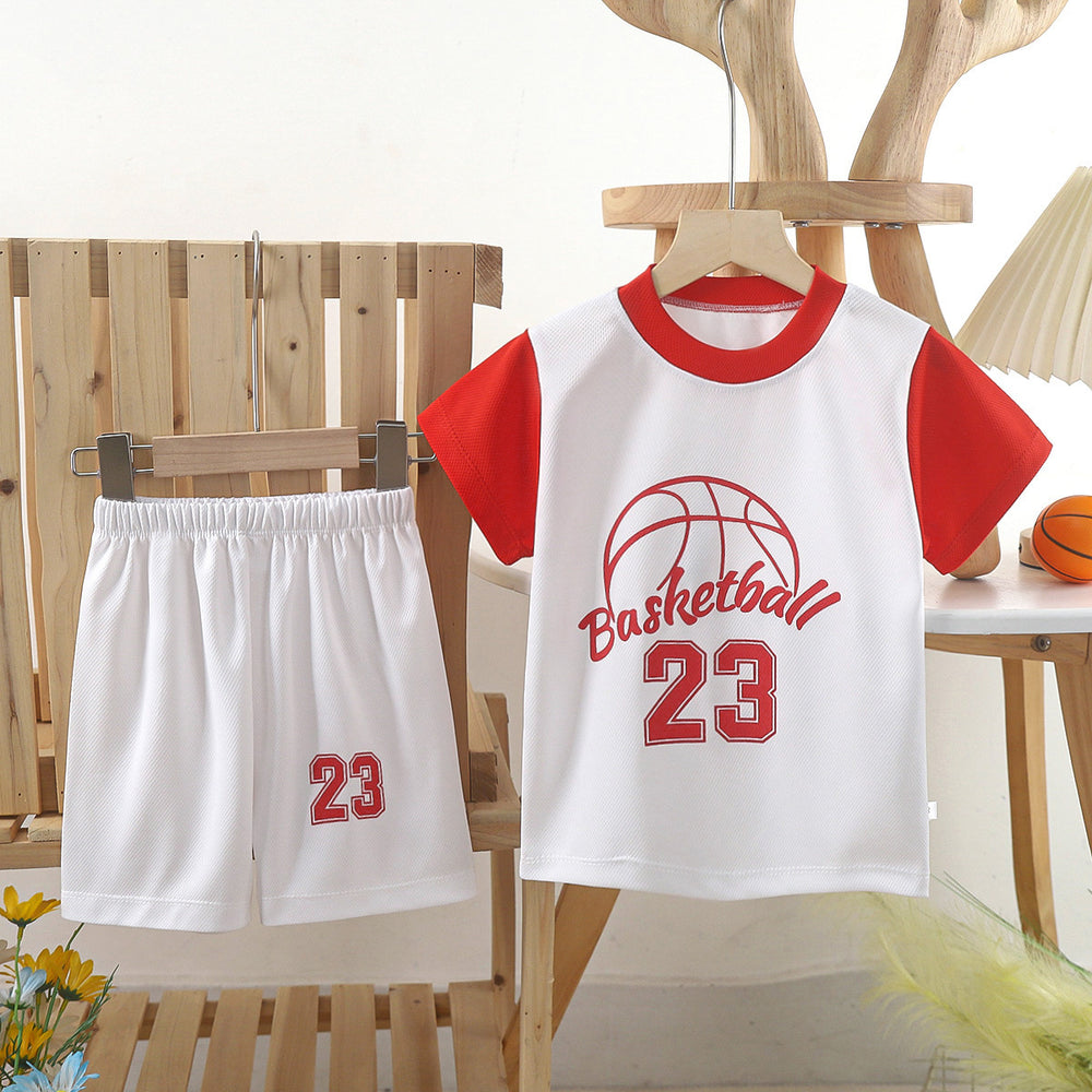 new kids' basketball jersey set - boys' and girls' summer quick-dry mesh outfit - short sleeve sports clothing for children and teens