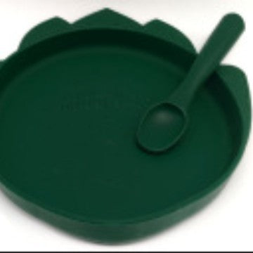 Cross-border silicone tableware set Rocket pattern Fun shape Grid plate Eating training Supplementary food Baby tableware