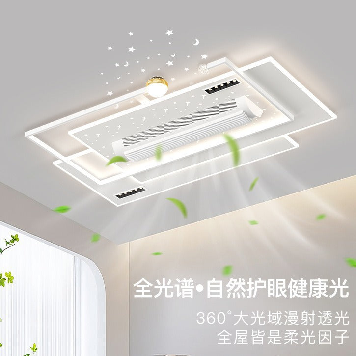 2024 new starry sky projection bladeless fan light modern simple bedroom ceiling light premium package lighting