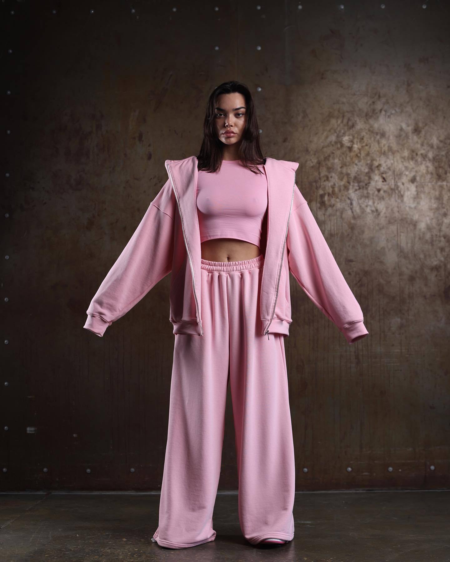 European and American Independent Station New Women's Suit Casual Hooded Long Sleeve Sweater Cardigan Pants Suit Fashion Suit Women