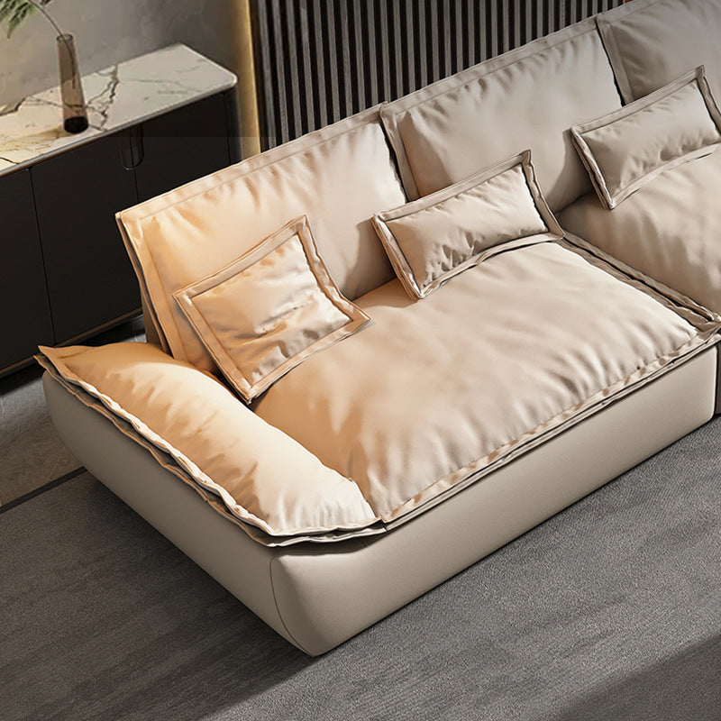 Foshan furniture factory customized auckland sailboat sofa all-in-one straight row velvet frosted cloth technology cloth sofa