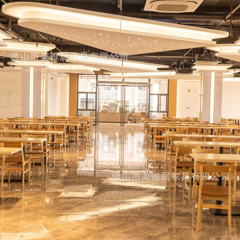 Canteen table and chair combination 4 people 6 people dining table restaurant restaurant factory workers enterprise employees school tables and chairs