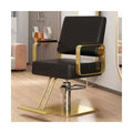 Black leather stainless steel gold square plate