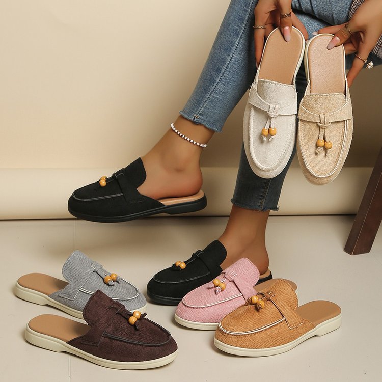 spring/summer new arrivals: plus-size women's half-slipper shoes for cross-border e-commerce. sizes 36-43 available. wholesale options available. dropshipping to  and