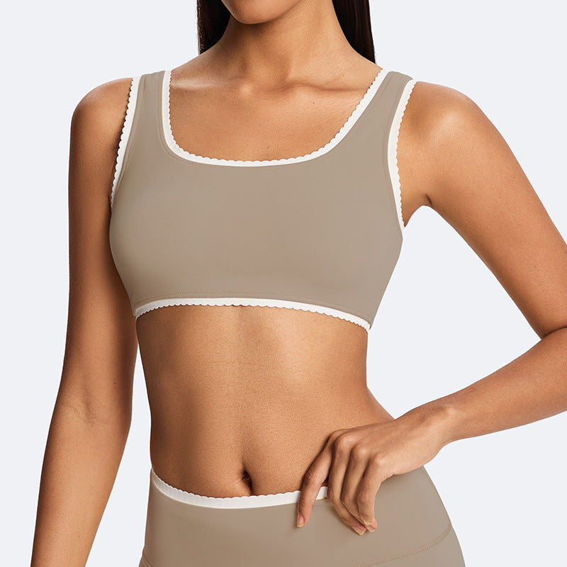 Ready-to-ship european and american style compression activewear set: bra, barely-there shorts, perfect for running, pilates, fitness, and yoga. ships in 48 hours