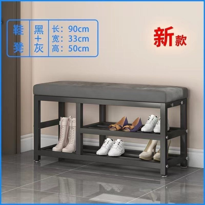 Simple shoe changing stool entrance door for home coat rack floor-standing entrance storage rack all-in-one foyer multifunctional coat rack