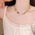 Summer forest atmosphere floral necklace for women 2026 new style accessible luxuryniche style holiday style exquisite clavicle chain accessories