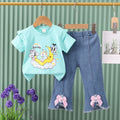 Boys' summer outfit  new style baby summer clothes wholesale moon doll trendy two-piece set for mid-to-large children