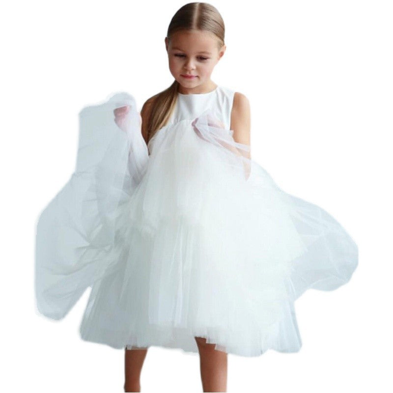 Exportkids festival catwalk piano performance dress girls puffy wedding dress princess dress flower girl new kids dress