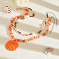 2025 summer new arrival: ocean-inspired statement necklace - irregular shell & crushed stone ethnic style