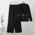 new european and american fashionable and elegant herringbone jacquard knitted export two-piece knit set dress