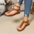 export plus size summer new women's thong sandals - comfortable, versatile, elastic band flat sandals for outdoor wear
