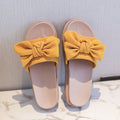 Women's summer sandals 2023 new flat beach slippers non-slip bowknot height increasing thick sole thong sandals